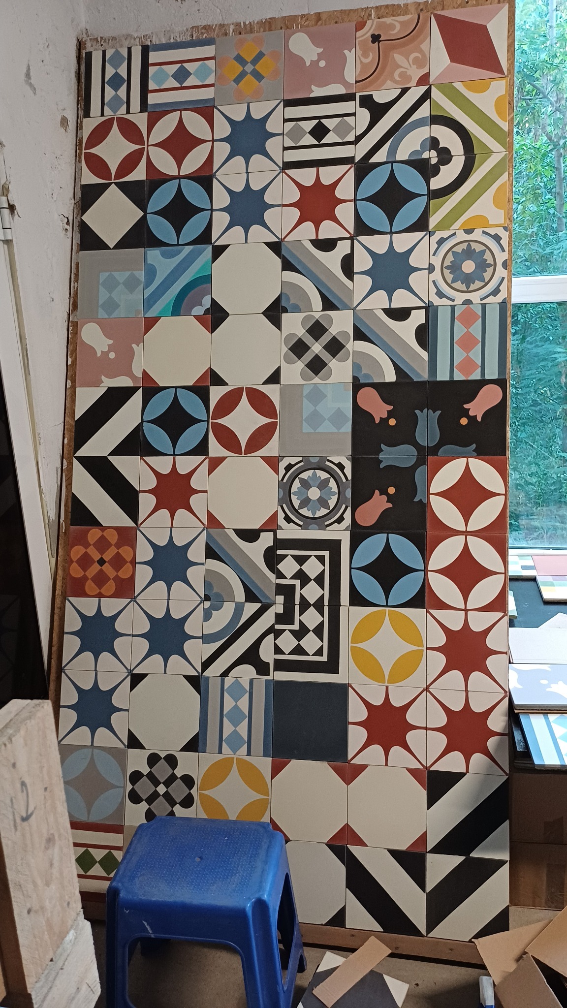 A display of varied Purpura tile patterns and colours